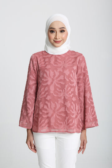 The Rehati Blouse in Red Bean